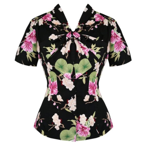Hell Bunny Tops - Hell Bunny Freya Floral Blouse